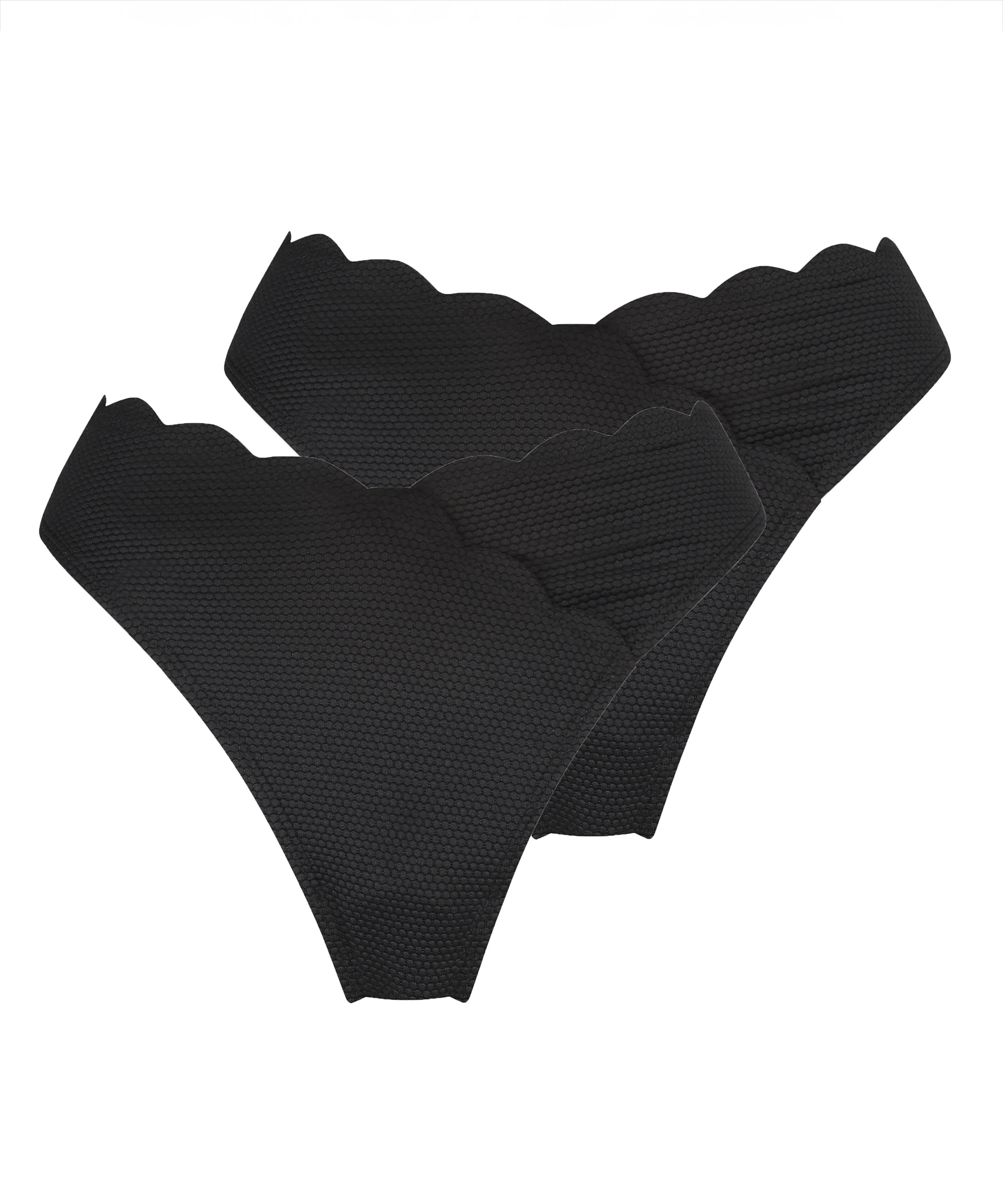 Pack de 2 braguitas de bikini Scallop, Negro, main
