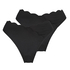 Pack de 2 braguitas de bikini Scallop, Negro