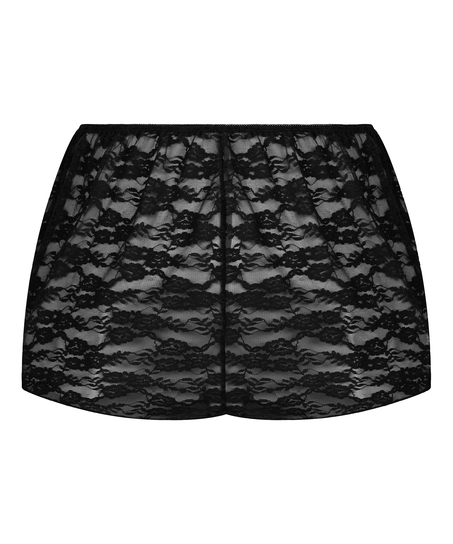 Short de encaje integral, Negro