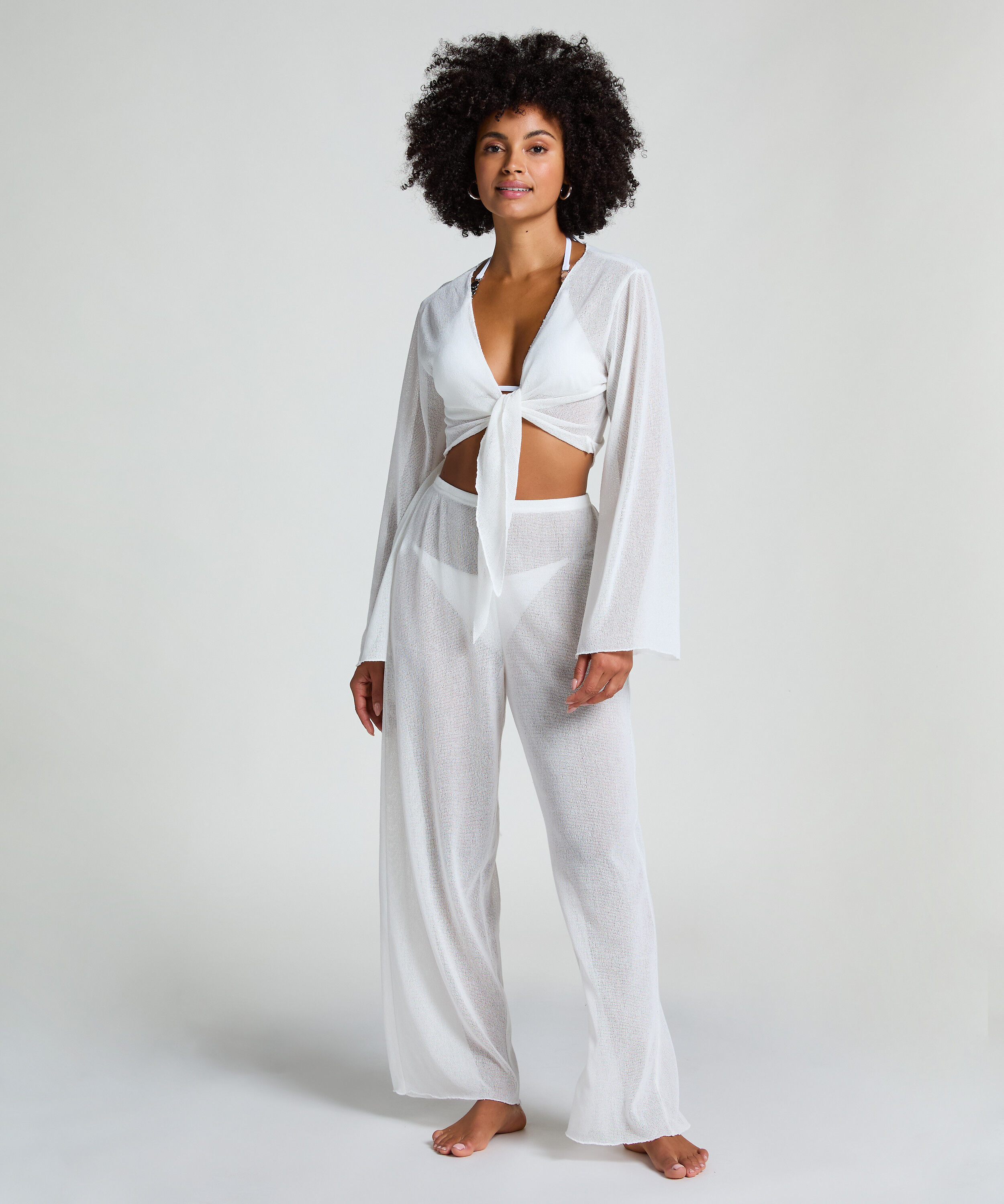 Top de playa de punto, Blanco