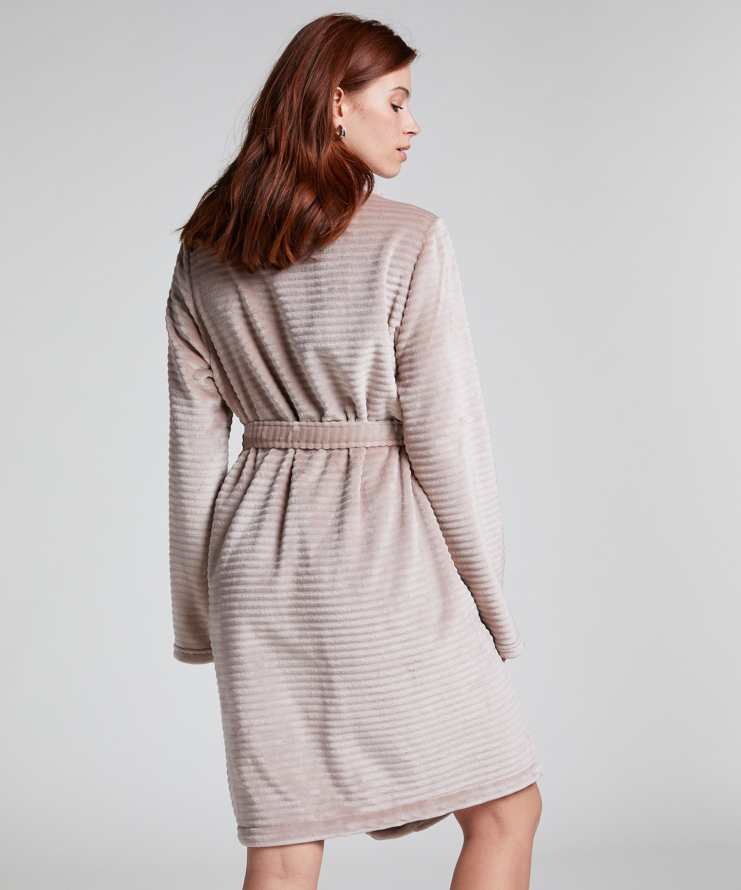 Albornoz corto de forro polar, Beige, main