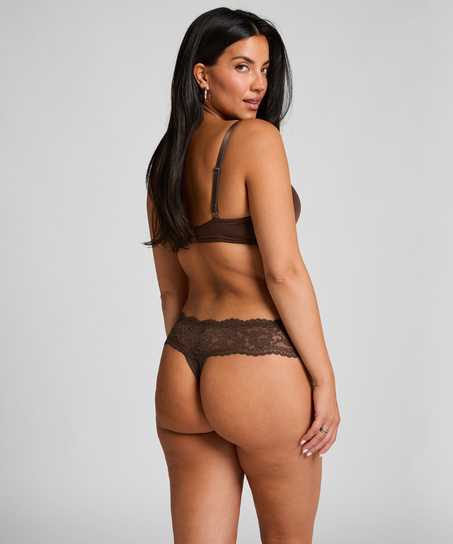 Tanga de estilo bóxer Florence, Marrón