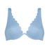 Top de bikini de aros no preformado Scallop, Azul