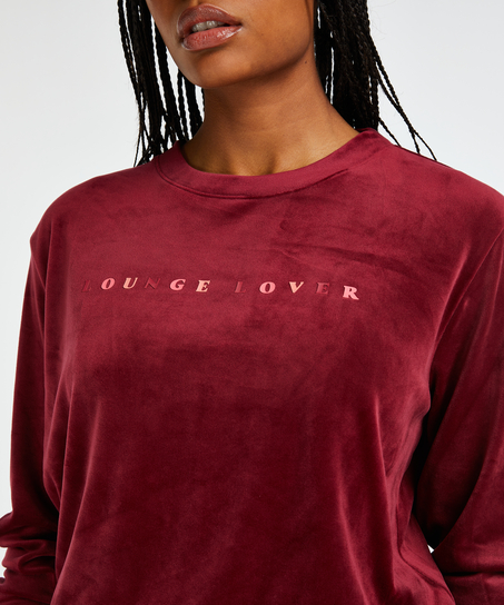 Top de terciopelo de manga larga, Rojo