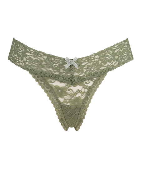 Tanga de corte ultra bajo en forma de V, Verde
