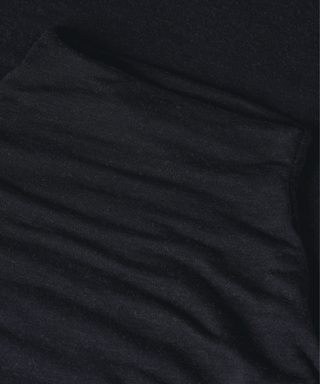 Camiseta de cachemir con cuello alto super suave, Negro