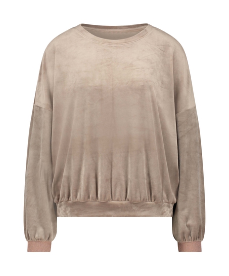 Top de terciopelo Lurex, Marr&oacute;n