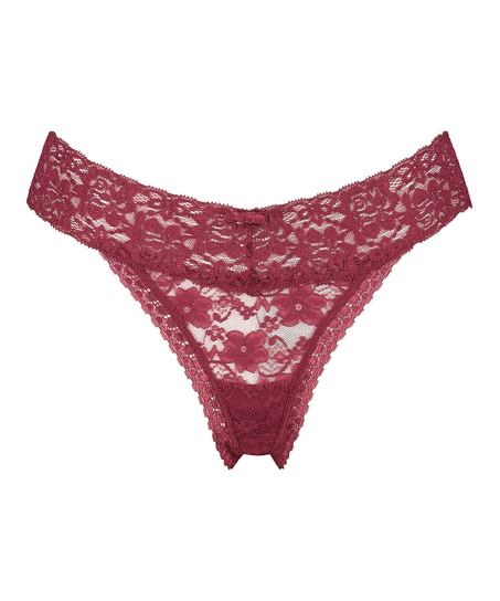 Tanga de corte ultra bajo en forma de V, Rojo