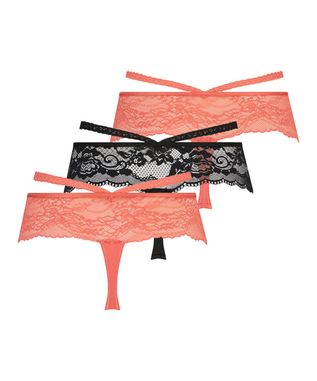 Pack de 3 tangas bóxer Francesca, Naranja