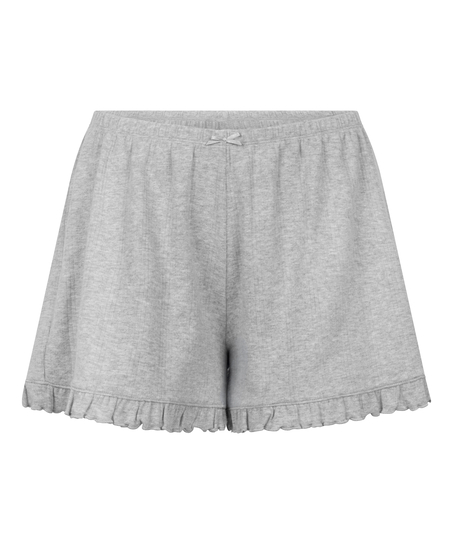 Pantalón corto en pointelle, Gris