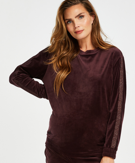Top premamá de terciopelo Shimmer, Morado
