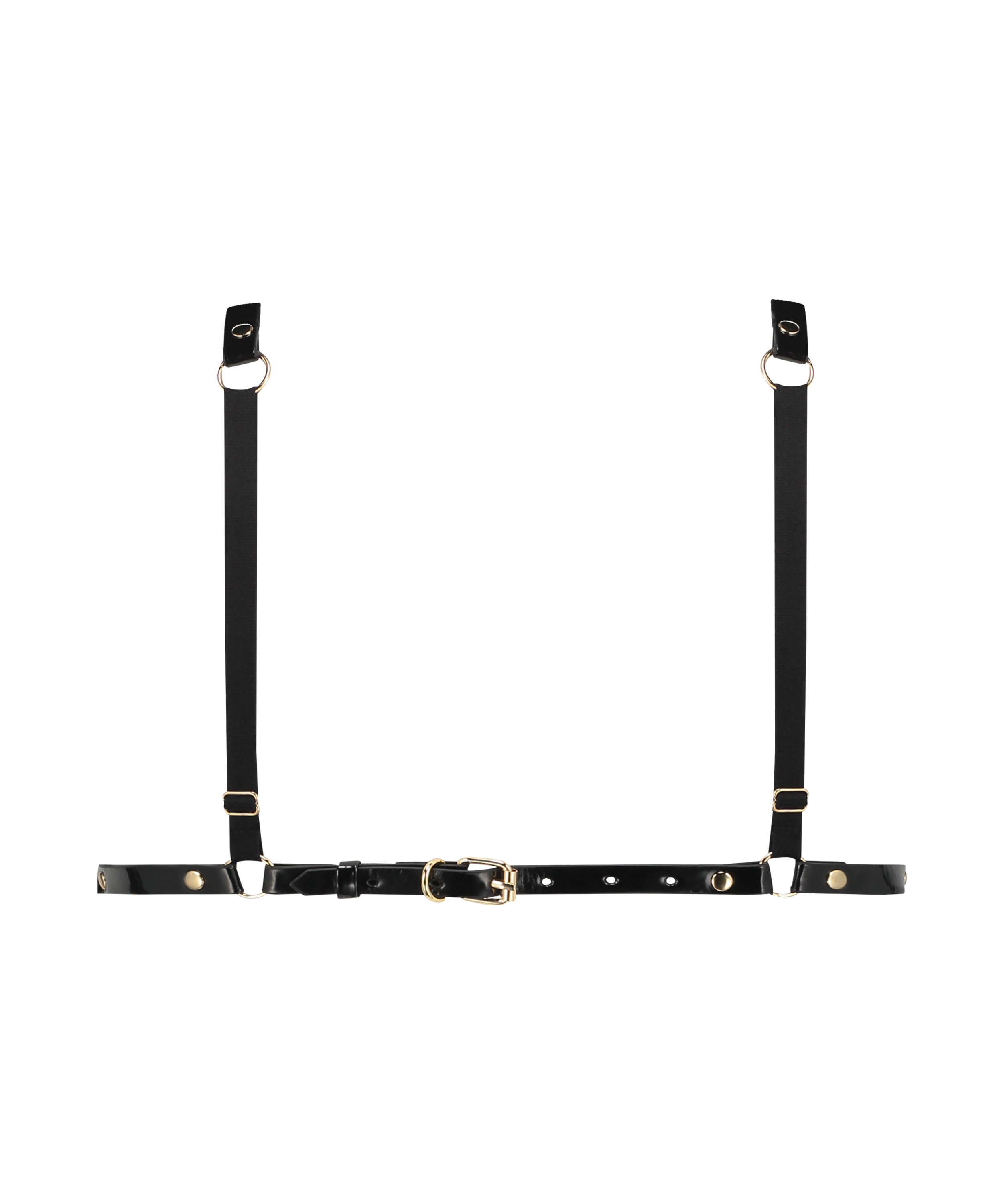 Bralette de piel sintética, Negro, main