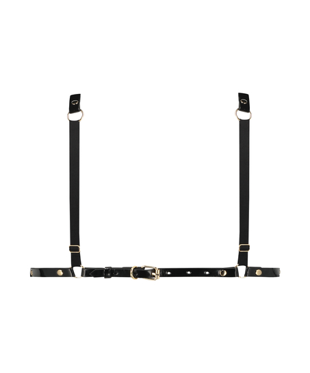 Bralette de piel sintética, Negro