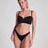 Braguita de bikini de tiro alto de neopreno, Negro