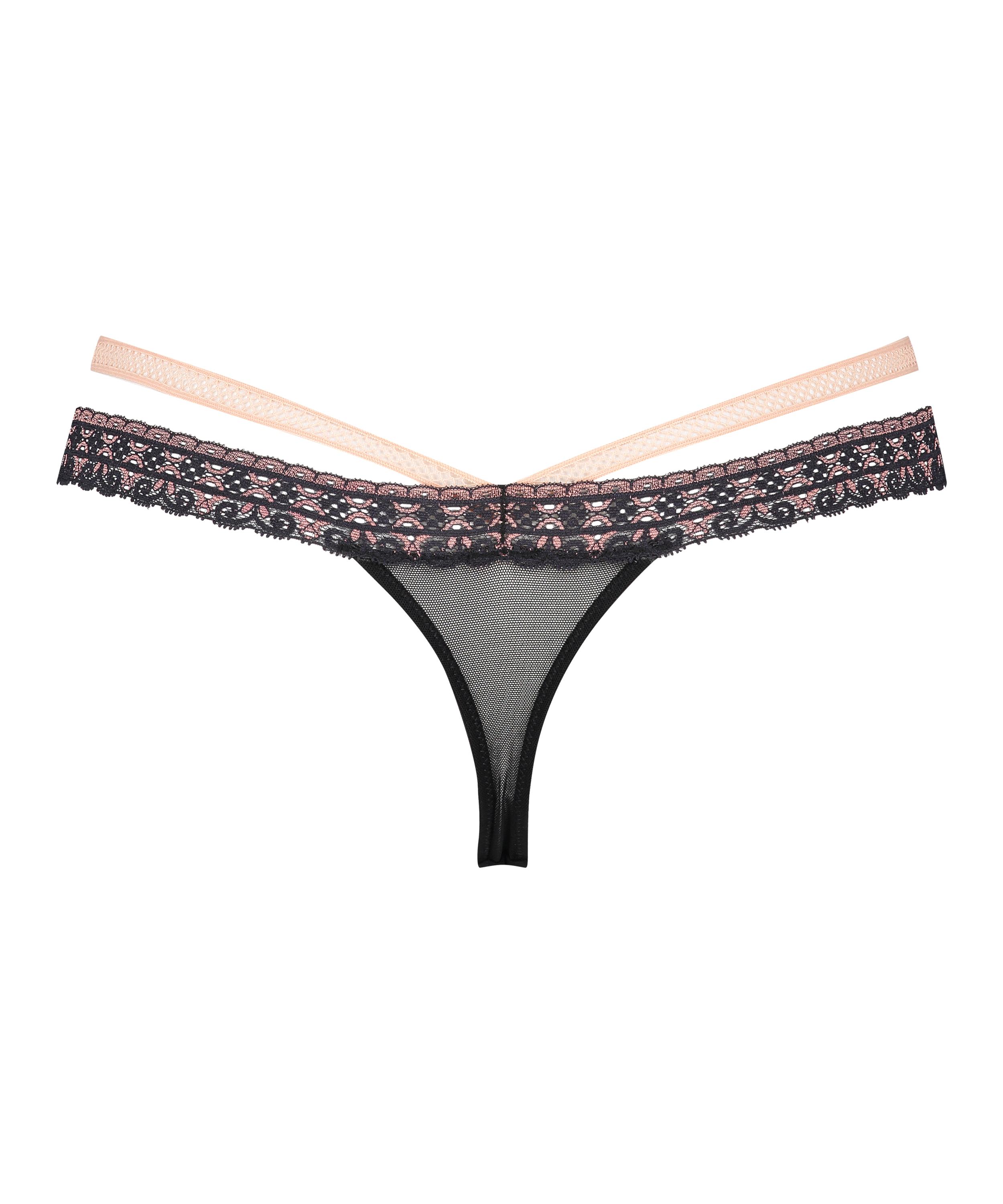 Tanga de corte ultrabajo Martha, Negro, main