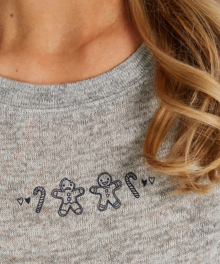 Conjunto de regalo de pijama largo jersey, Gris