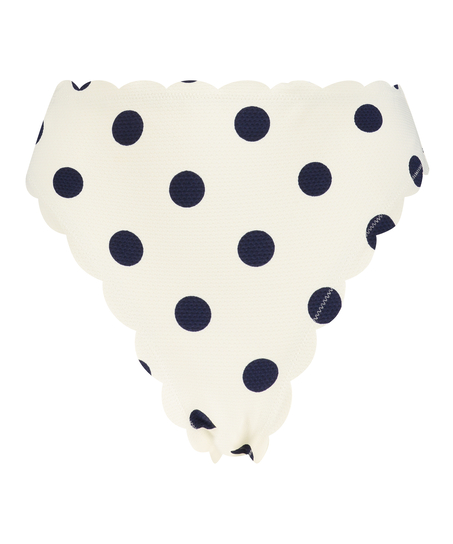 Braguita de bikini de tiro alto Scallop, Blanco