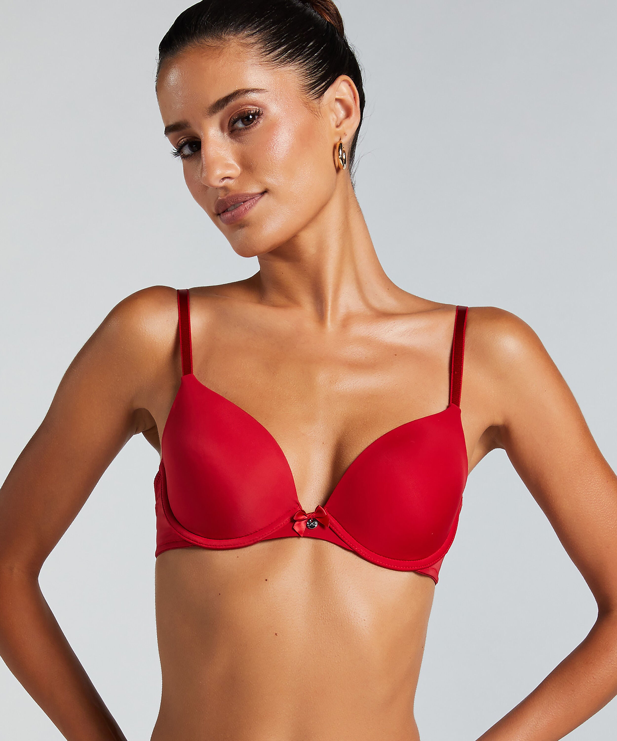Sujetador con aros preformado Plunge, Rojo Sujetador con aros preformado Plunge, Rojo