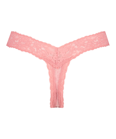 Tanga extrabajo de algodón, Rosa
