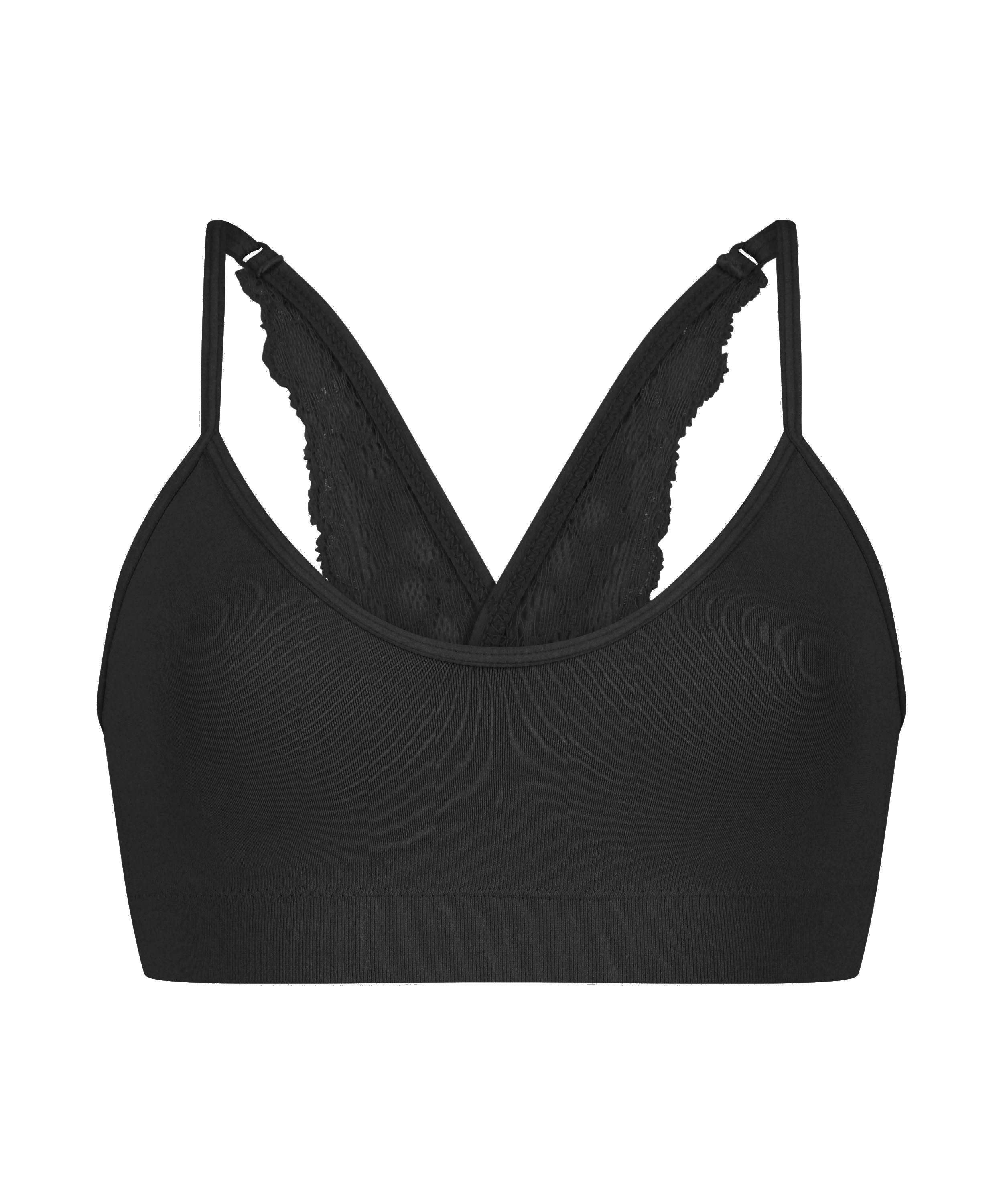 Bralette sin costuras Marine, Negro, main