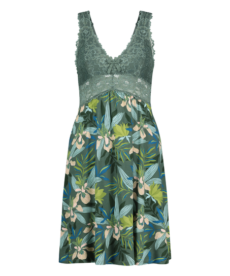 Vestido lencero Nora Lace, Verde