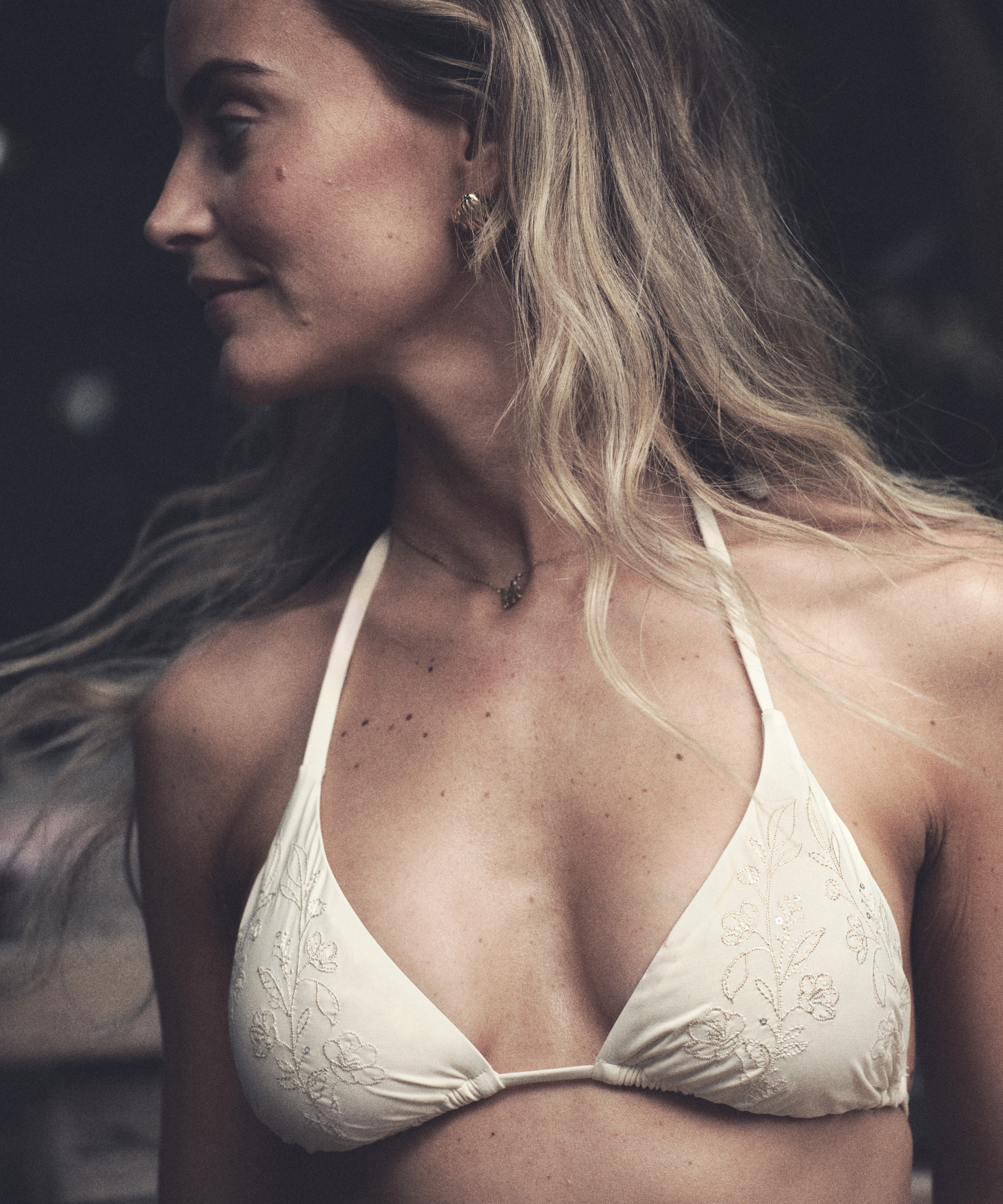 Top de bikini triangular Giselle, Blanco, main