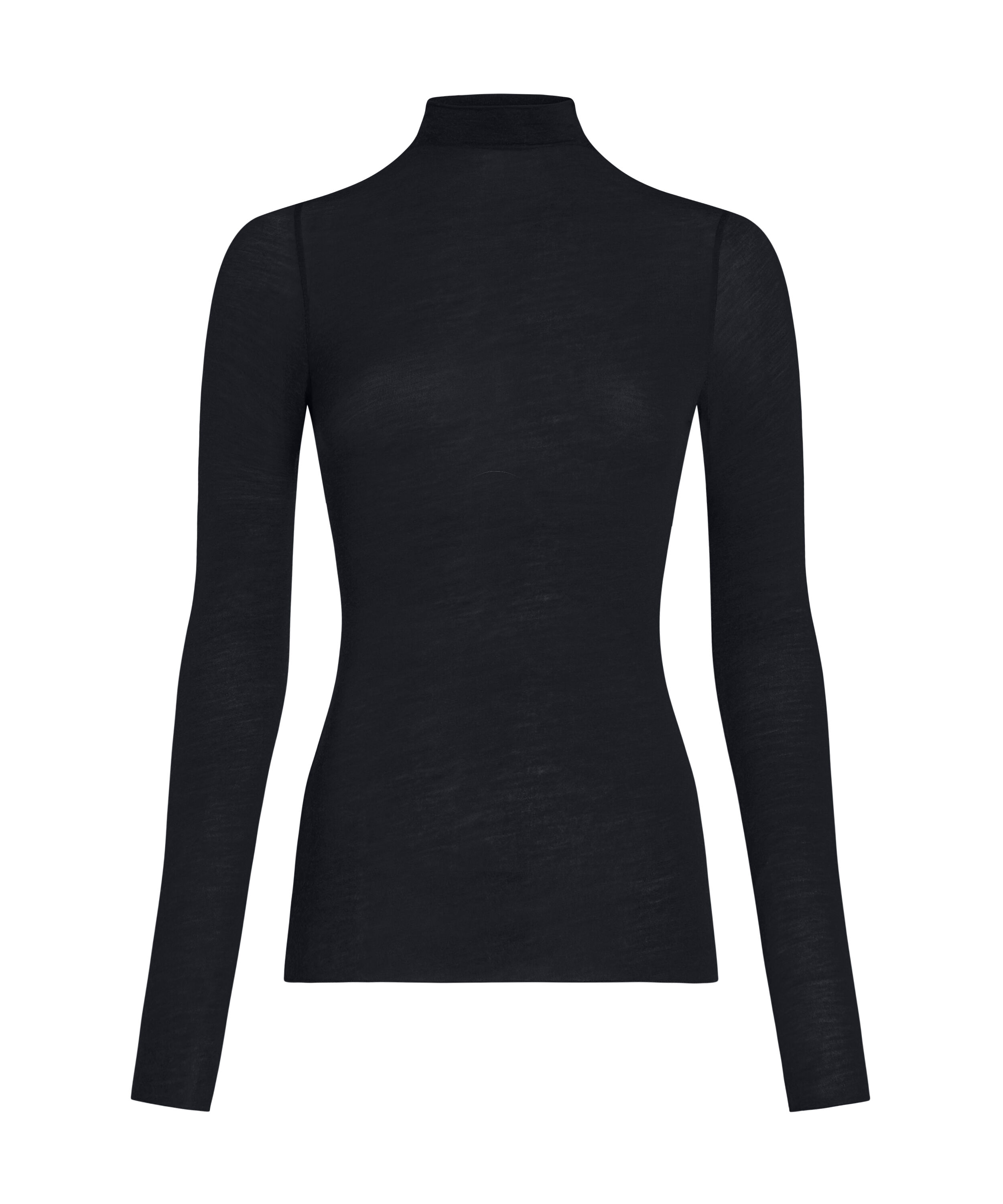 Camiseta de cachemir con cuello alto super suave, Negro