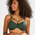 Top de bikini de aros preformado Scallop Glam, Verde