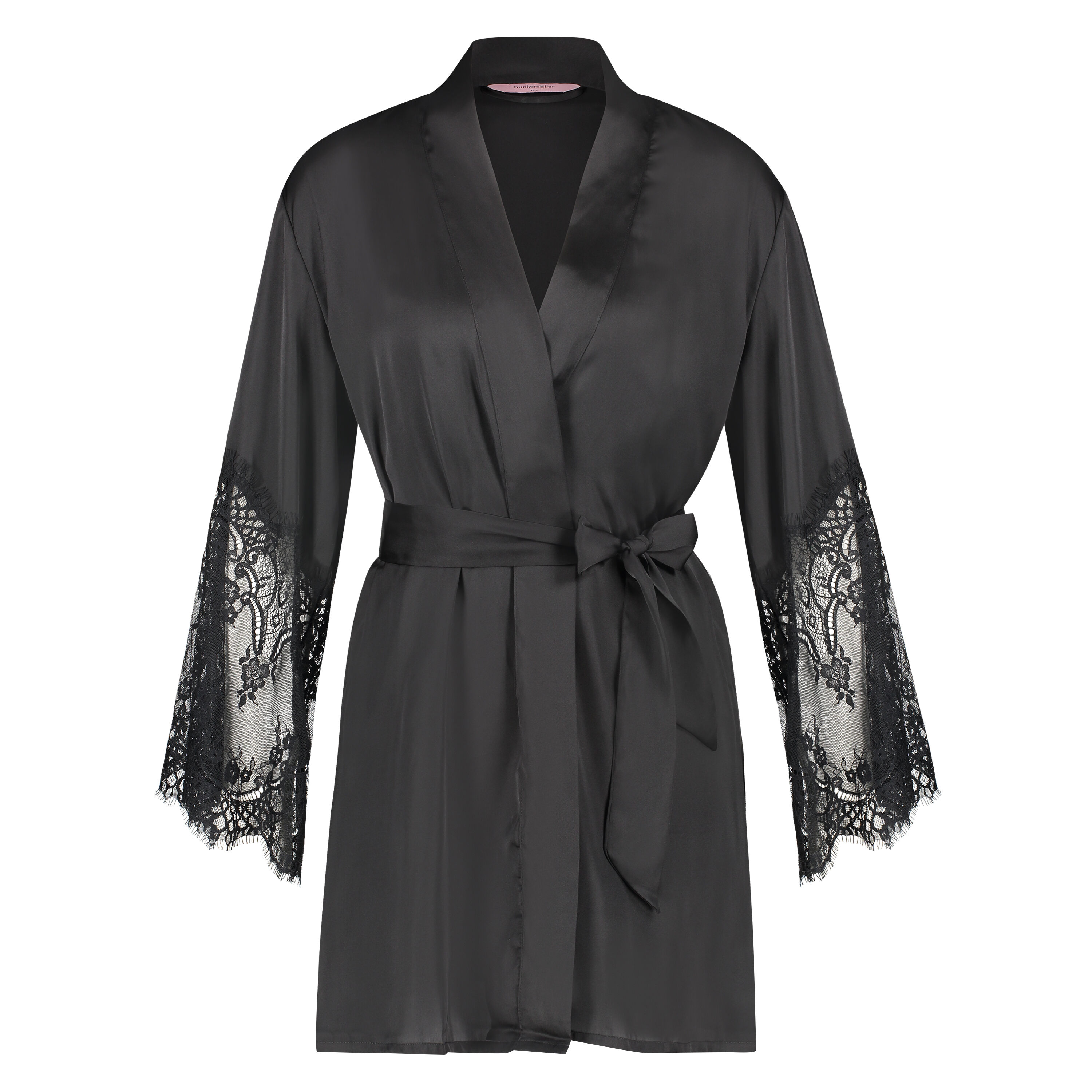 Kimono Lace Satin, Negro