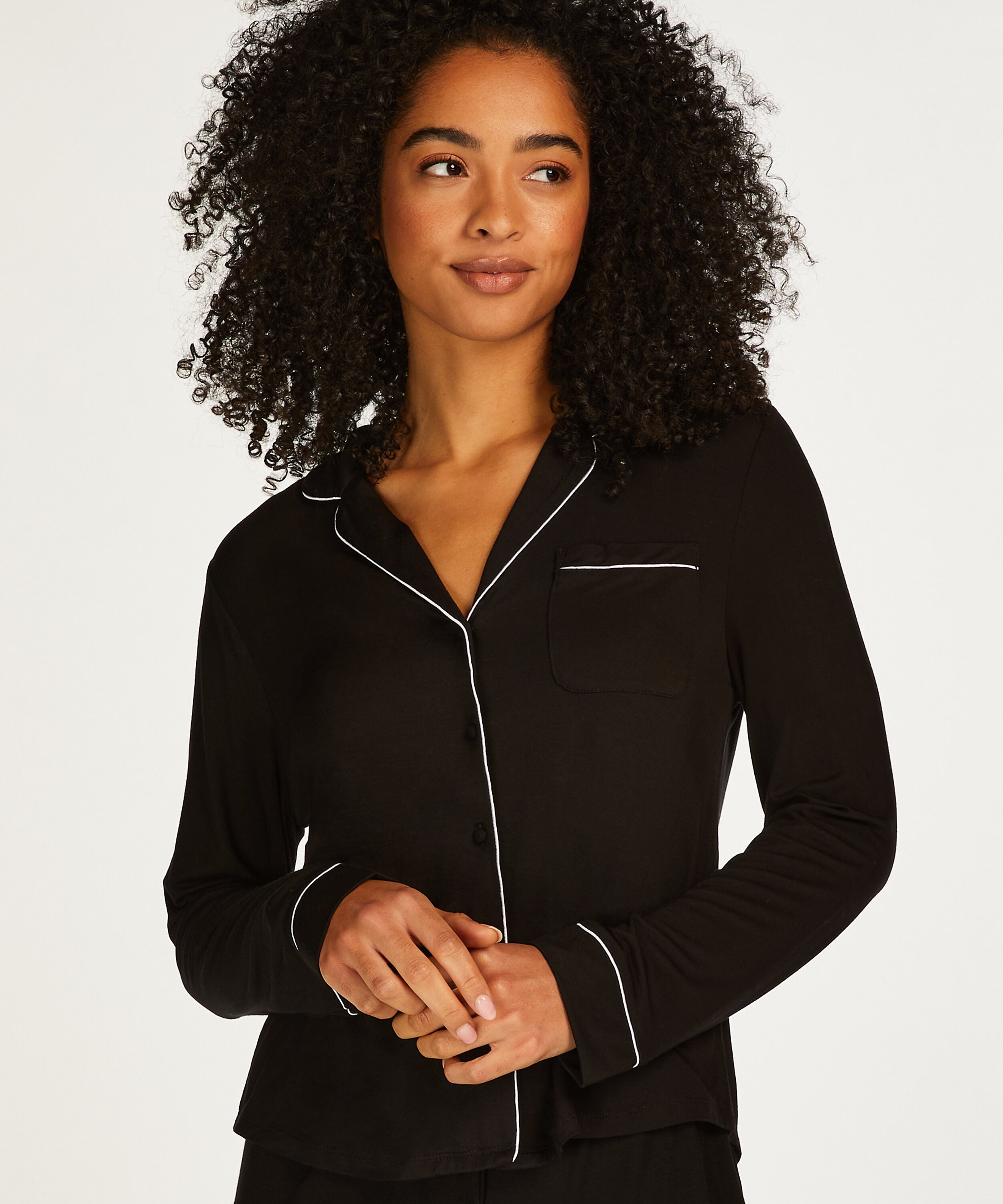 Chaqueta de manga larga de jersey Essentil, Negro