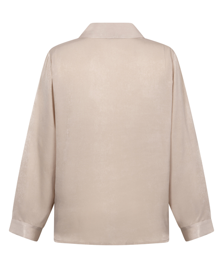 Chaqueta de manga larga y sat&eacute;n, Beige