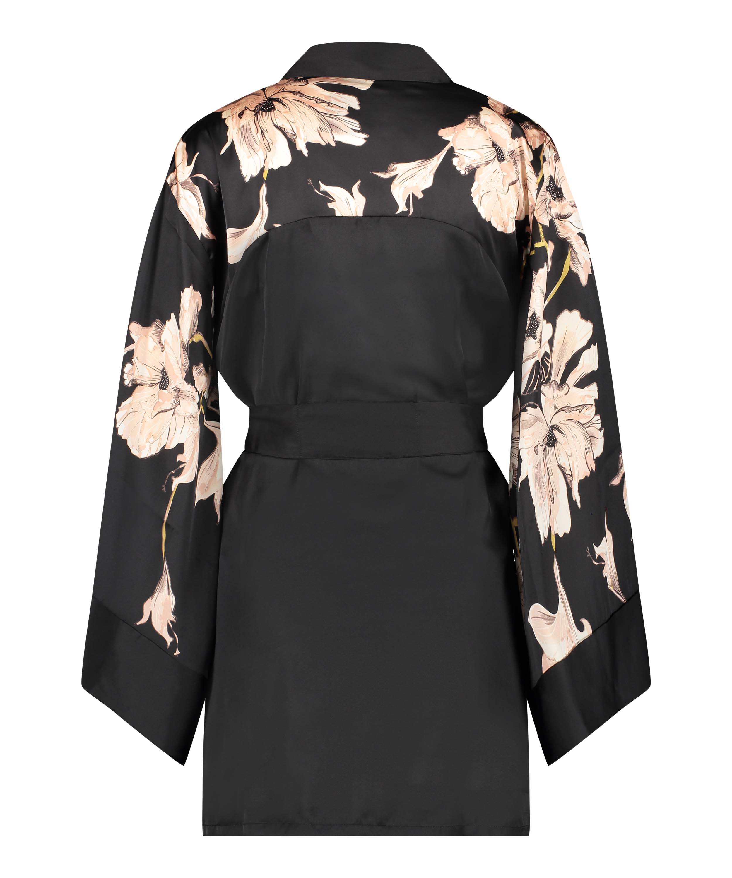 Kimono Satin Bloom, Negro, main