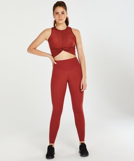 Top corto deportivo HKMX Twisted Rib, Rojo