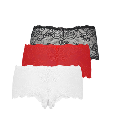 3 pares de Bóxers Rosie, Rojo