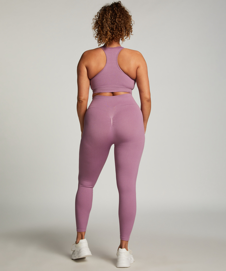 Leggings deportivos sin costuras y de cintura alta HKMX, Morado