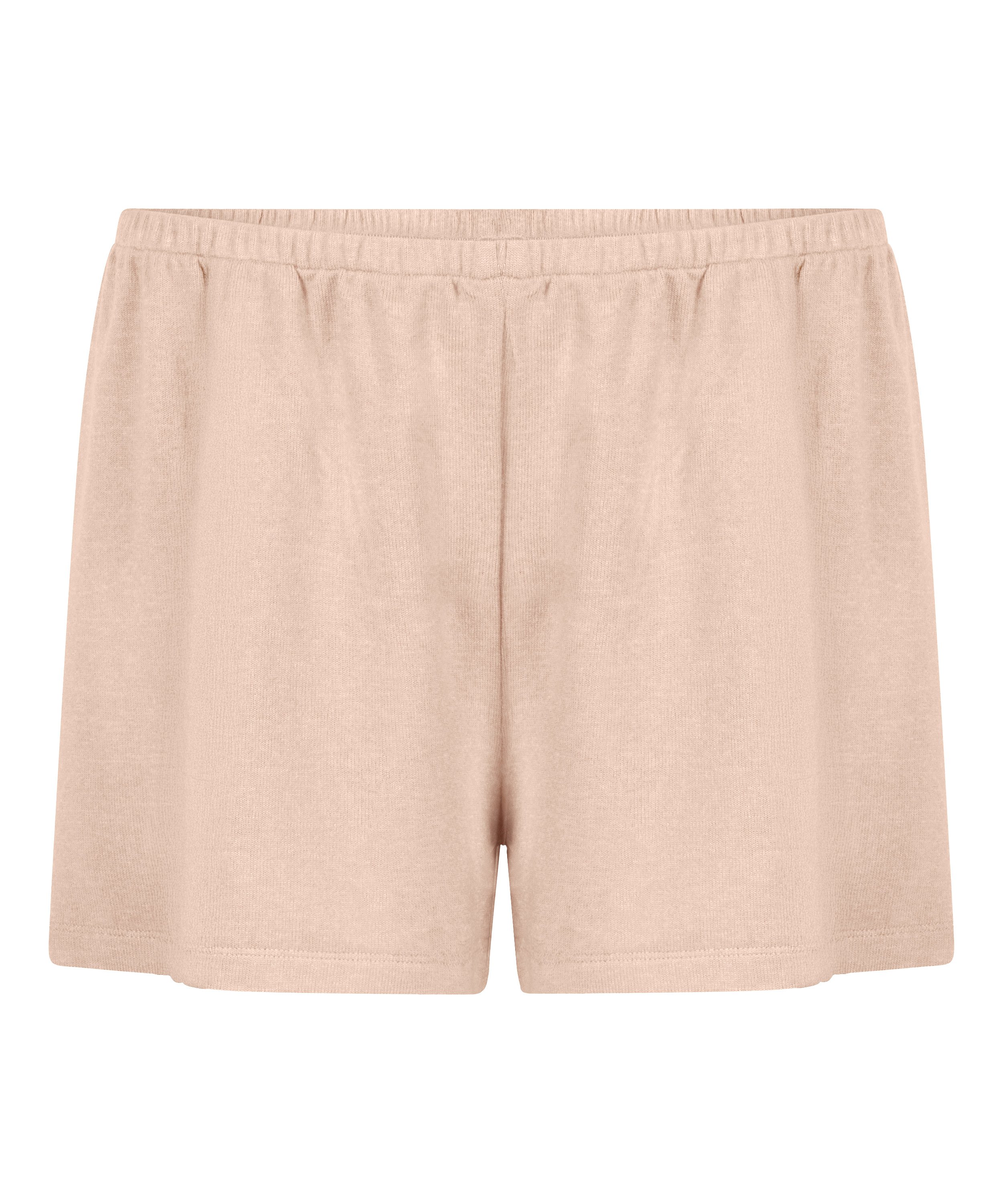 Pantalón corto de pijama de punto cepillado, Beige, main