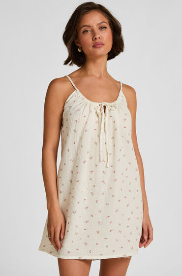 hunkemoller vestido camisero de muselina blanco