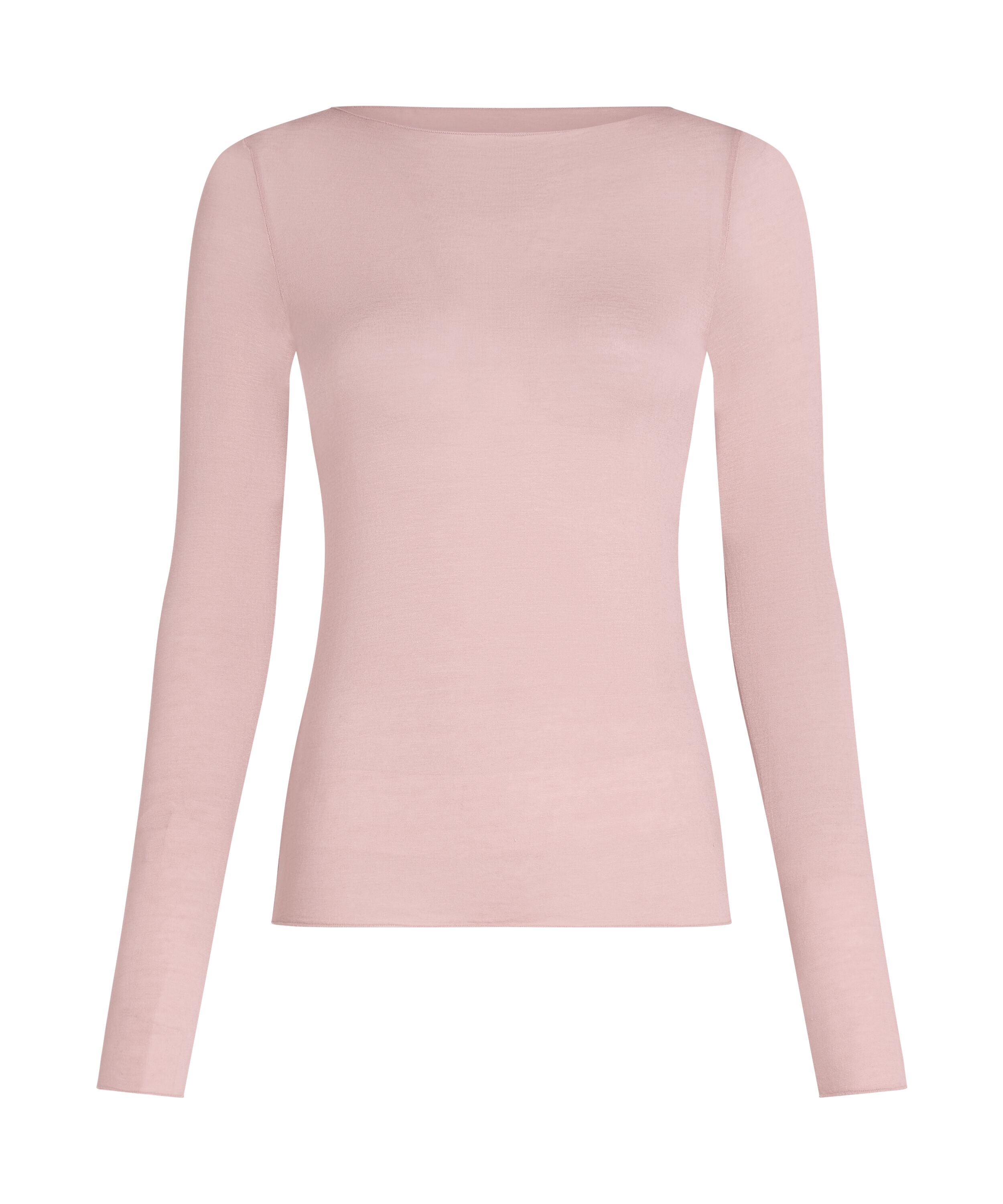 Camiseta super suave de cachemir con escote barco, Rosa