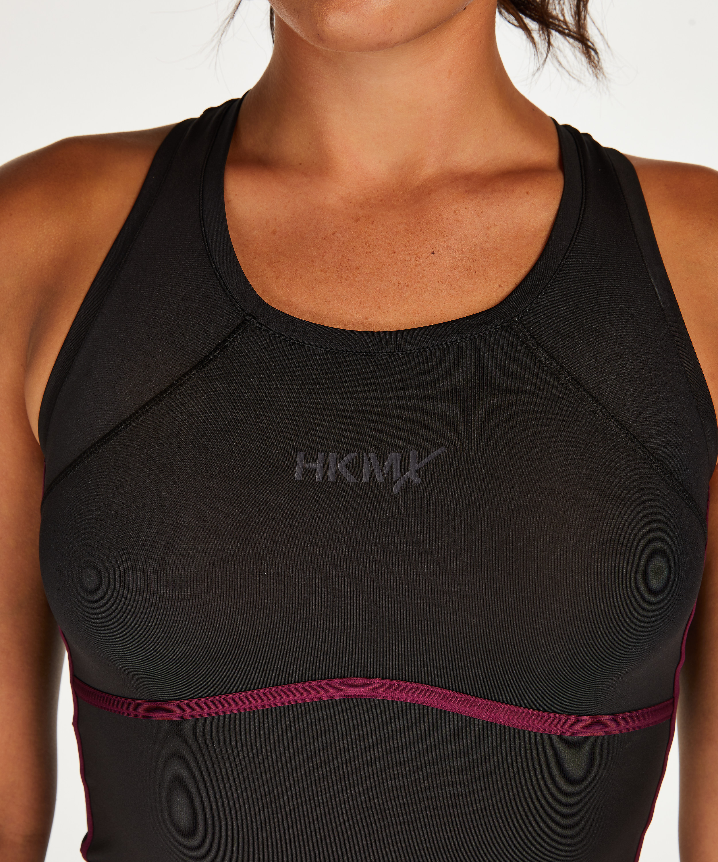 HKMX Top corto deportivo, Negro, main