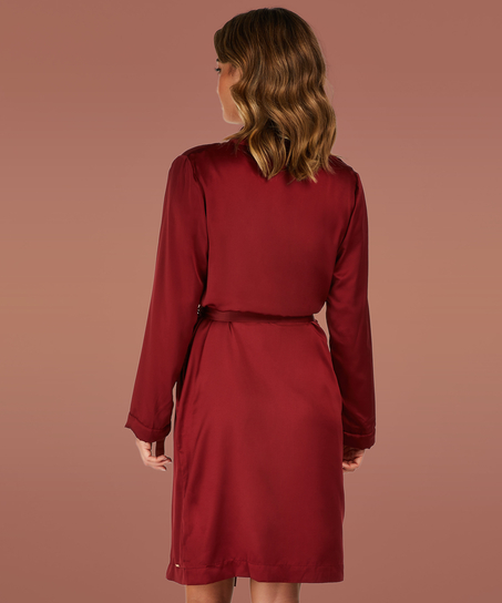 Albornoz de vellón y satén, Rojo