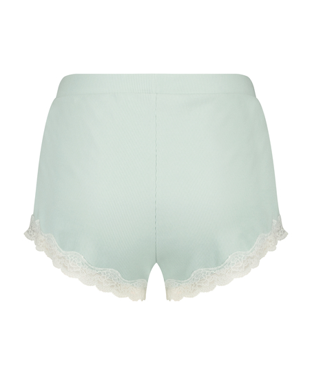 Shorts de canalé de encaje, Verde
