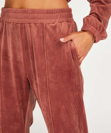 Pantalón Petite de deporte de terciopelo, marrón