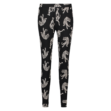 Pantal&oacute;n de pijama de manga corta corte holgado, Negro