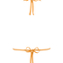 Top de bikini triangular Scallop Lurex, Naranja