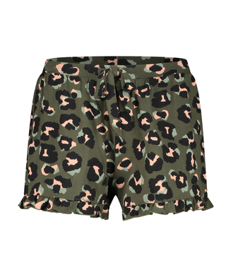 Shorts Jersey con volante Leopard, Verde