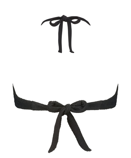 Top de bikini bandeau Crinkle, Negro