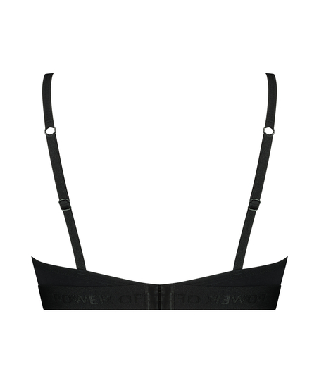 Bralette de tri&aacute;ngulo Cutie, Negro