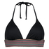 Top de bikini con cuello halter Paradise, Negro