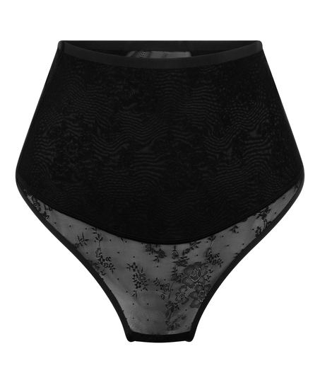 Tanga de encaje Shaping, Negro