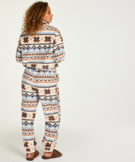 Pantalones deportivos Fleece, Blanco